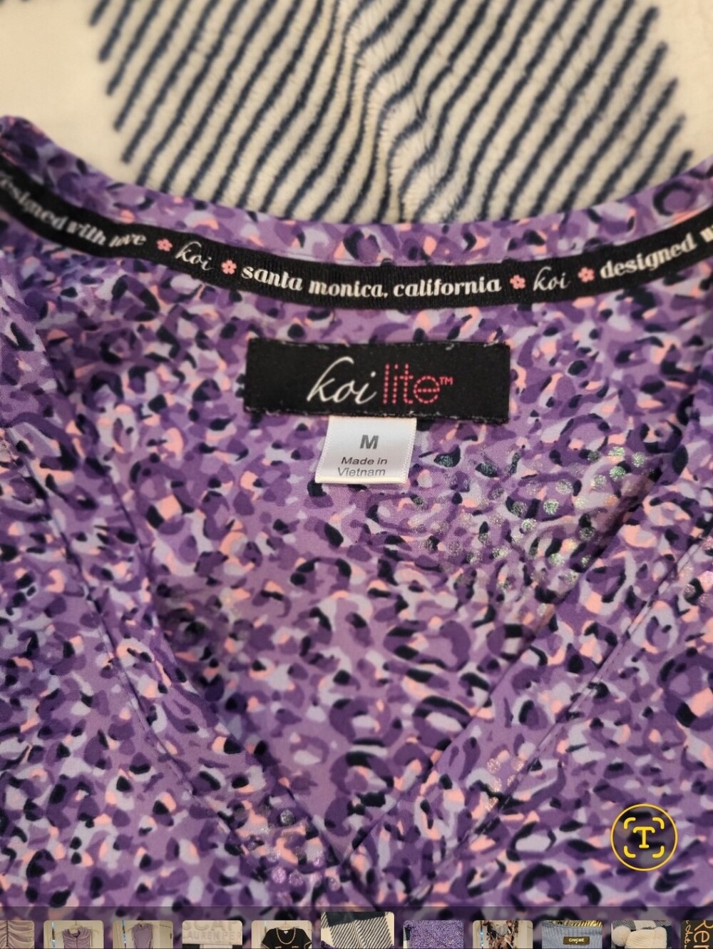 2pk koi Purple Leopard-Print Scrub Top And Turquoise Print Scrub Top - Picture 2 of 4